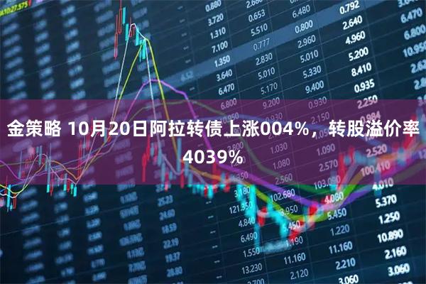 金策略 10月20日阿拉转债上涨004%，转股溢价率4039%
