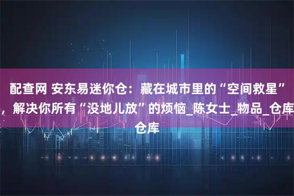 配查网 安东易迷你仓：藏在城市里的“空间救星”，解决你所有“没地儿放”的烦恼_陈女士_物品_仓库