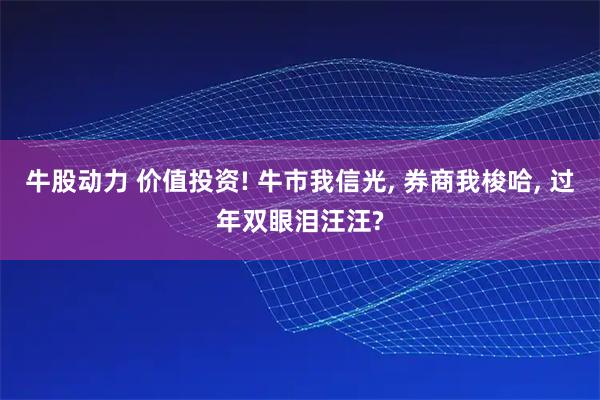 牛股动力 价值投资! 牛市我信光, 券商我梭哈, 过年双眼泪汪汪?